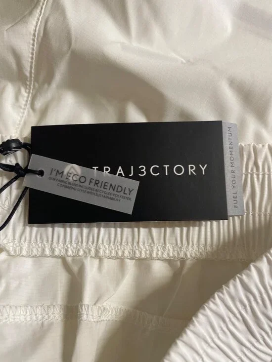 Traj3ctory Lightweight White Shorts With Gray Trim Elastic Waistband Womens XL - Picture 9 of 10